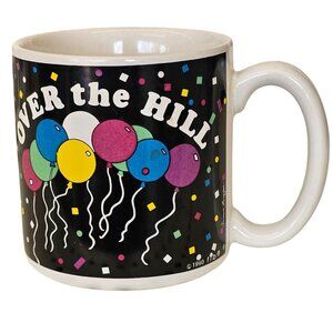 Vintage "Over The Hill" Mug With Balloons Design 1980 f.b. Bogart Ceramic Made I